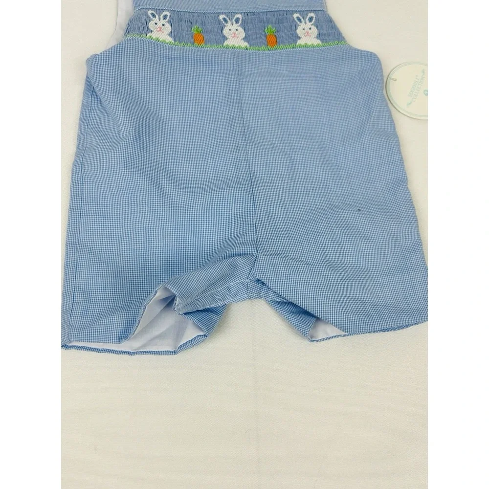 Edgehill Collection Baby 6M Blue Jumper Easter Rabbits Carrots Blue